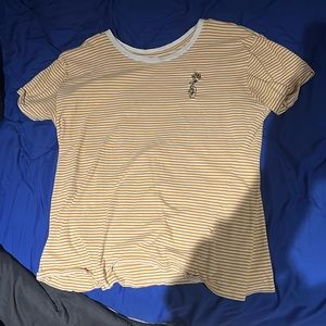 Medium/small t shirt striped with embroidery rose